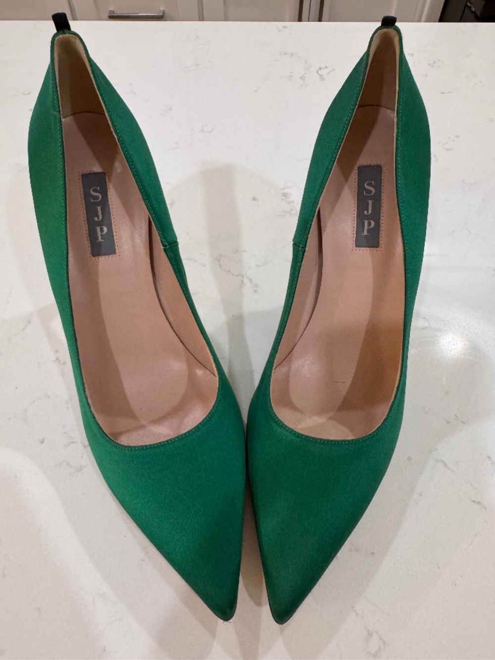 SJP by Sarah Jessica Parker Emerald Green Satin Pumps